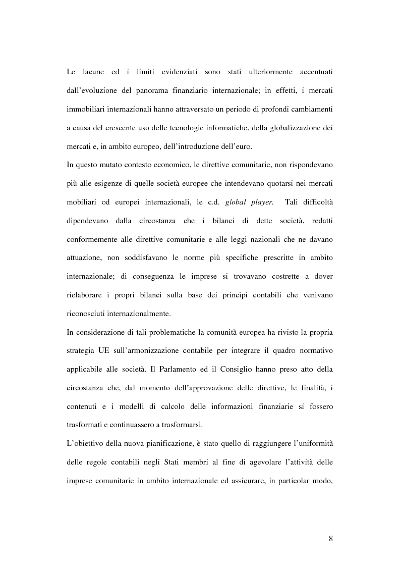 Anteprima della tesi: Profili innovativi e problematiche giuridiche inerenti ai principi contabili internazionali. Il caso degli strumenti finanziari., Pagina 8