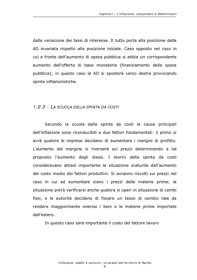 Anteprima della tesi: Inflazione redditi e consumi; un'analisi sul territorio di Aprilia, Pagina 12