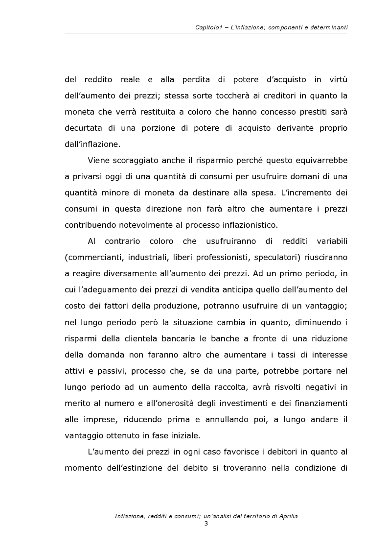 Anteprima della tesi: Inflazione redditi e consumi; un'analisi sul territorio di Aprilia, Pagina 6