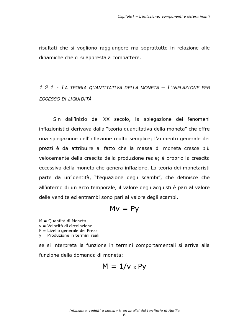 Anteprima della tesi: Inflazione redditi e consumi; un'analisi sul territorio di Aprilia, Pagina 9