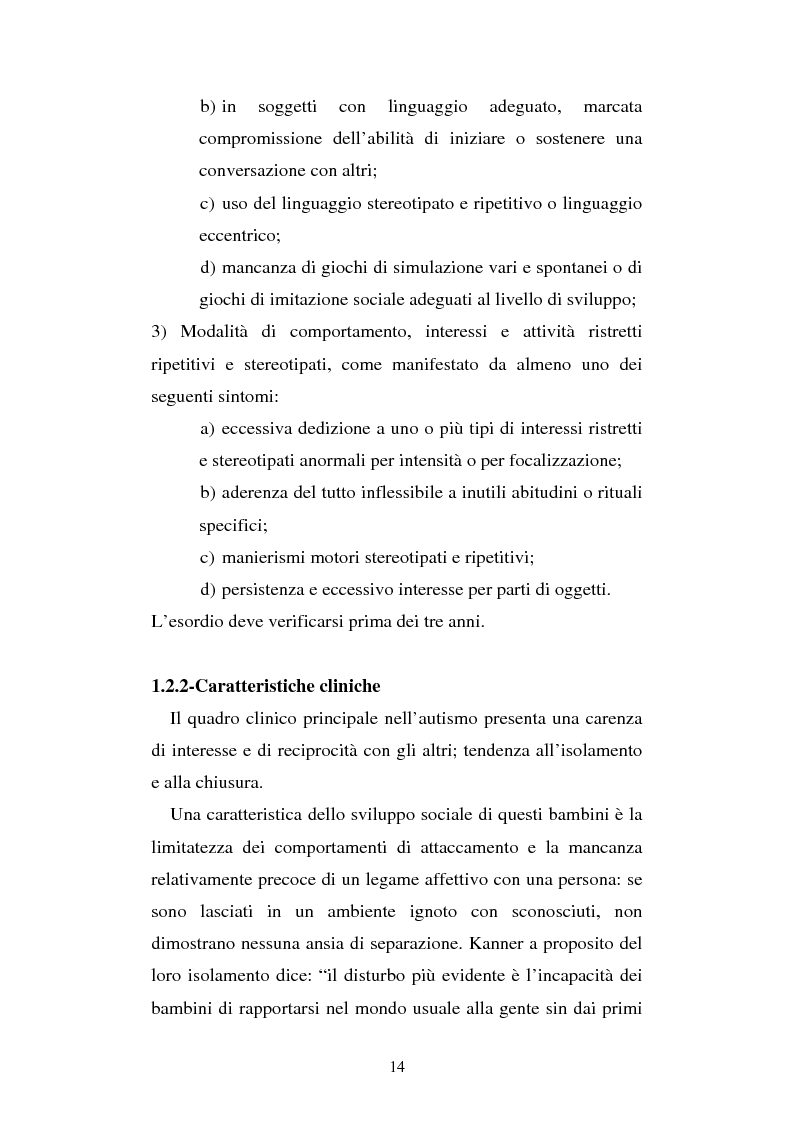 Anteprima della tesi: Autismo e gioco - Osservazione e terapia nei bambini con uso della comunicazione verbale, Pagina 10