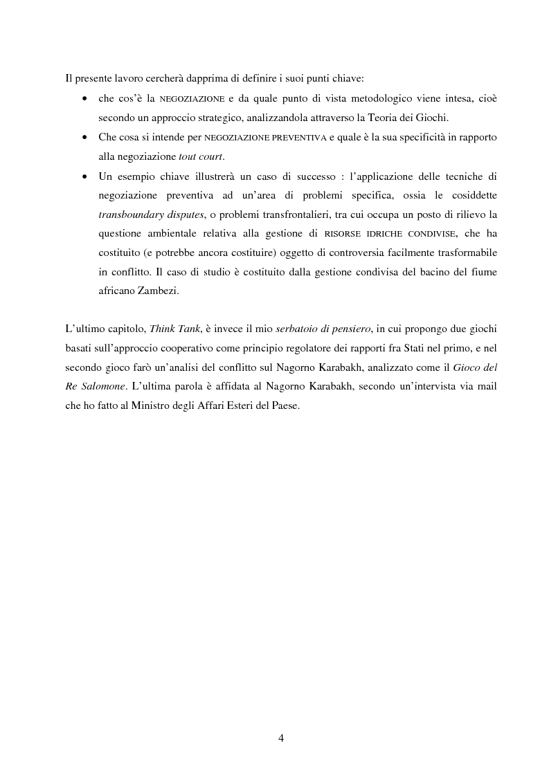 Anteprima della tesi: La negoziazione preventiva - Approccio strategico e teoria dei giochi, Pagina 2