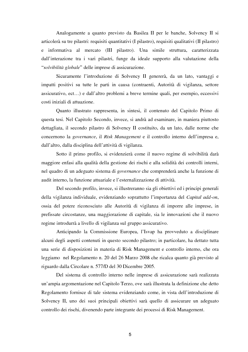 Anteprima della tesi: Enterprise Risk Management in campo assicurativo alla luce di Solvency II, Pagina 2