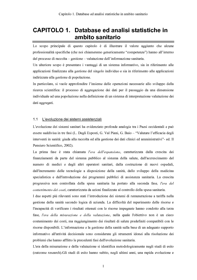 Anteprima della tesi: Progettazione e realizzazione di database di tipo medico a supporto del miglioramento nella diagnosi di una patologia, Pagina 4