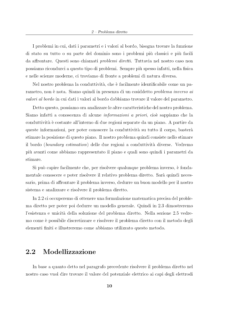 Anteprima della tesi: Analisi e risoluzione numerica di un problema inverso di conduttività elettrica, Pagina 6