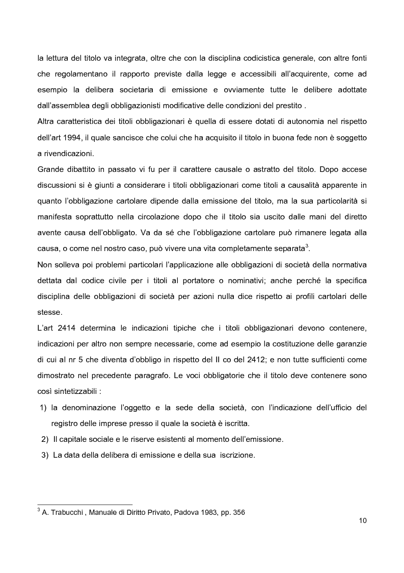 Anteprima della tesi: Prestiti obbligazionari prima e dopo la riforma del diritto commerciale, Pagina 6