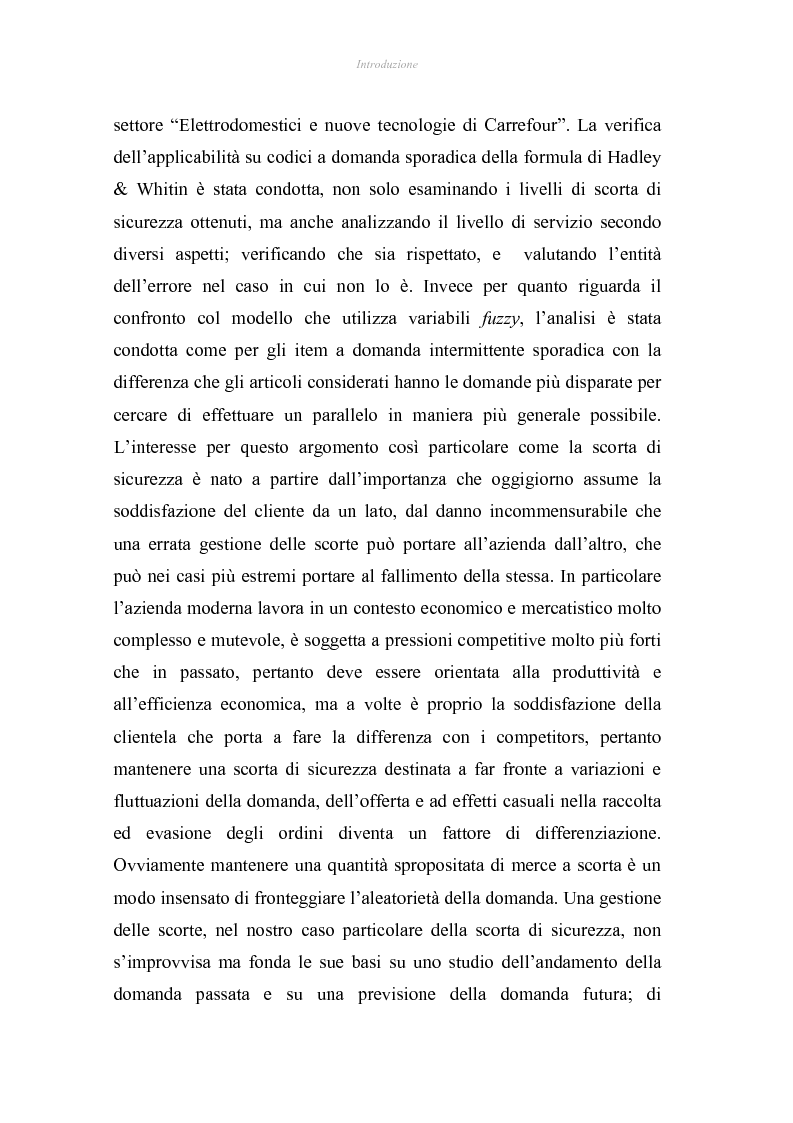 Anteprima della tesi: Verifica di applicabilità della formula di Hadley & Whitin per il dimensionamento della scorta di sicurezza al caso di codici con domanda sporadica ed analisi di un modello alternativo, Pagina 2