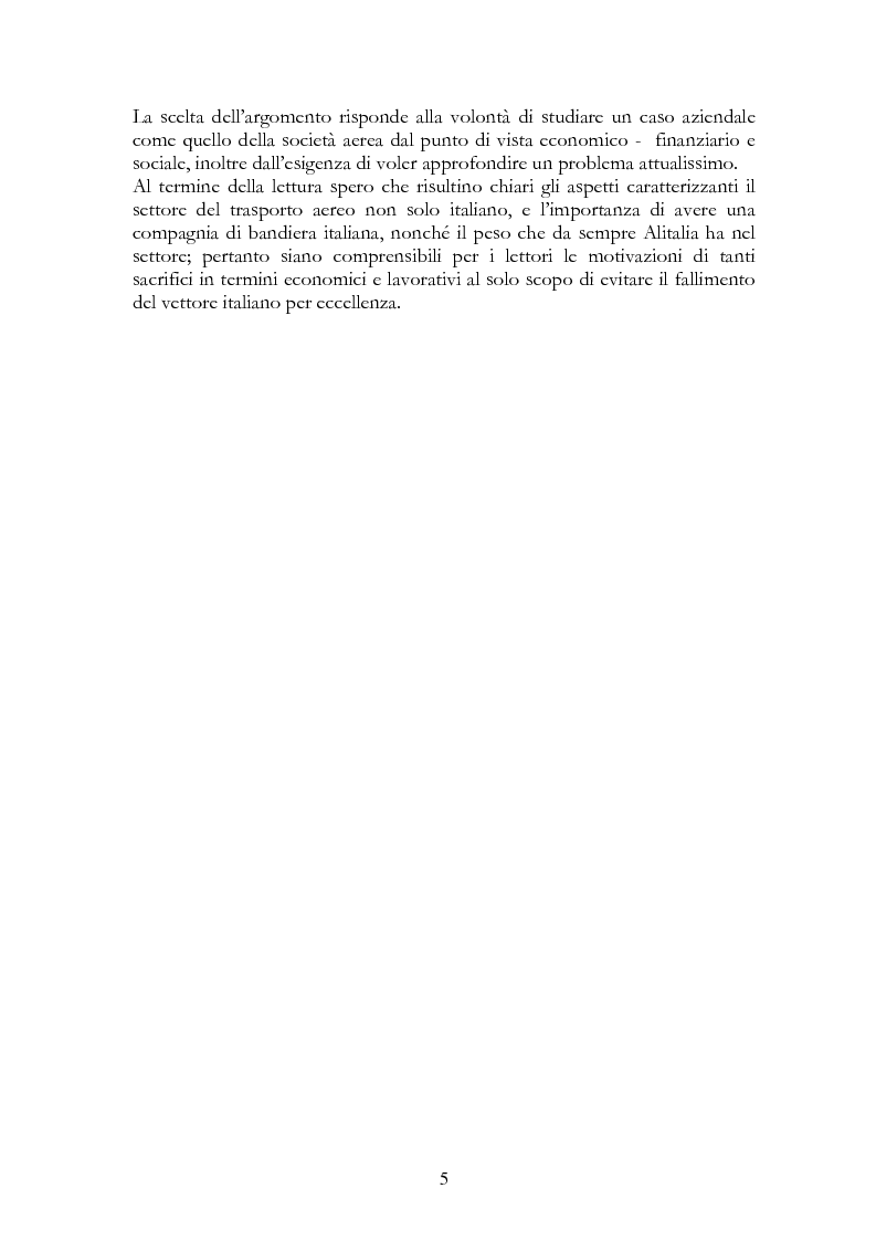 Anteprima della tesi: Alitalia nel trasporto aereo europeo, Pagina 2