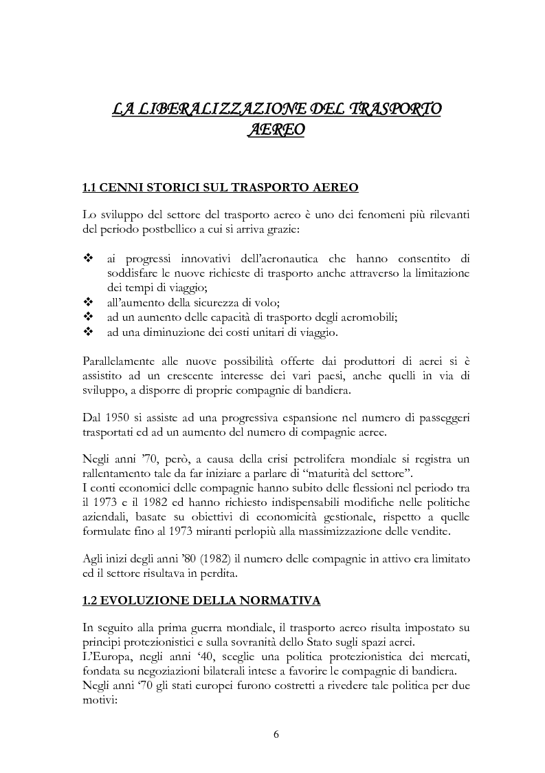 Anteprima della tesi: Alitalia nel trasporto aereo europeo, Pagina 3