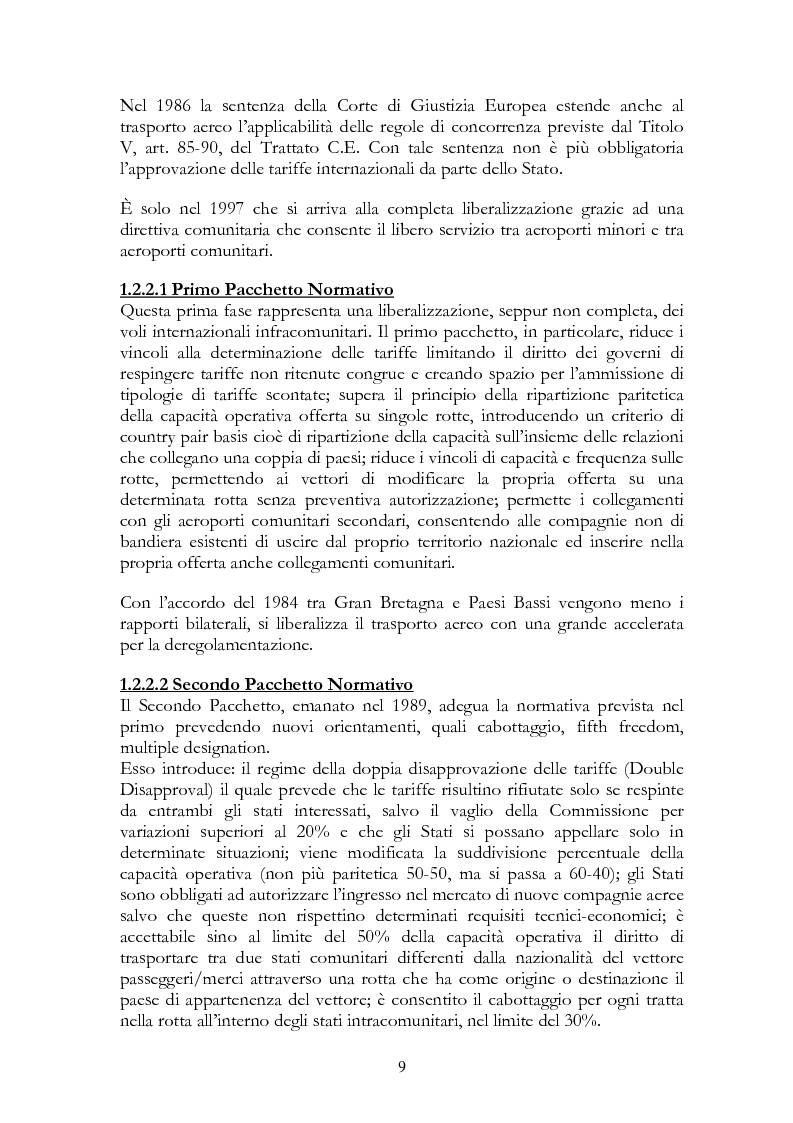 Anteprima della tesi: Alitalia nel trasporto aereo europeo, Pagina 6
