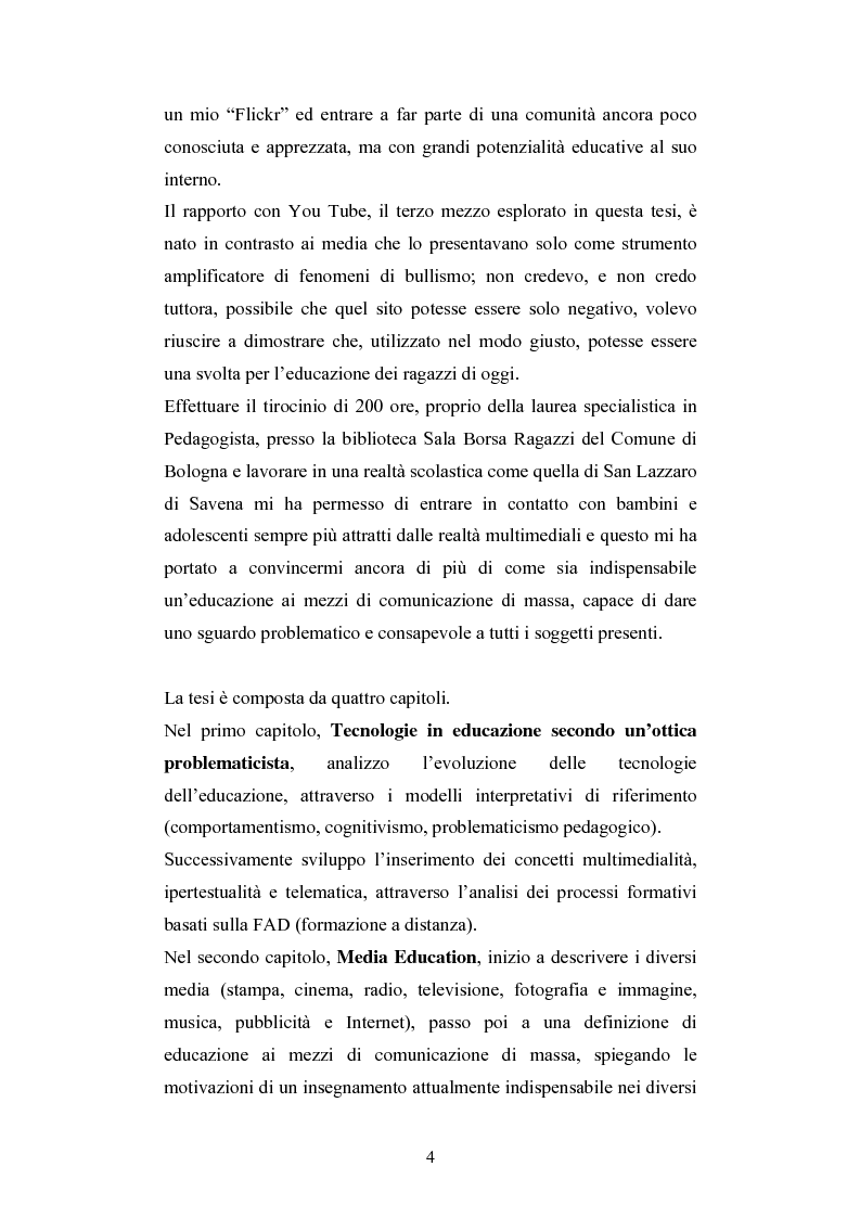 Anteprima della tesi: Nuove tecnologie e immagine: educare nell'era digitale tra You Tube e Second Life, Pagina 2