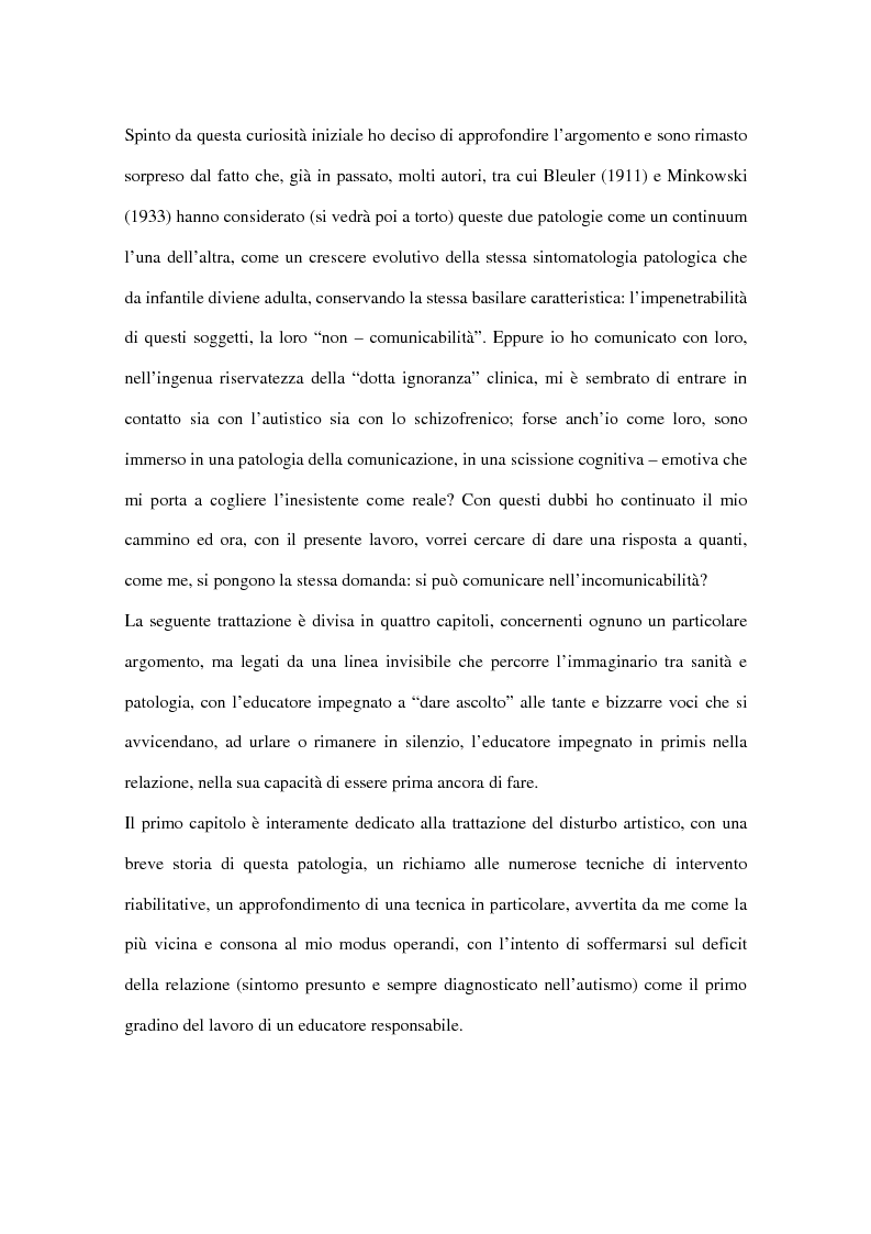 Anteprima della tesi: Comunicare nell'incomunicabilità: il ruolo dell'educatore nell'autismo e nella schizofrenia attraverso il gioco e l'ascolto attivo, Pagina 3