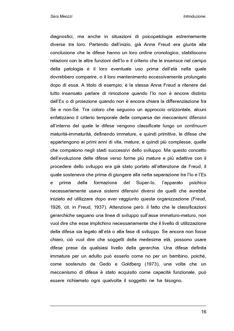 Anteprima della tesi: Meccanismi di difesa e strategie di coping, Pagina 13