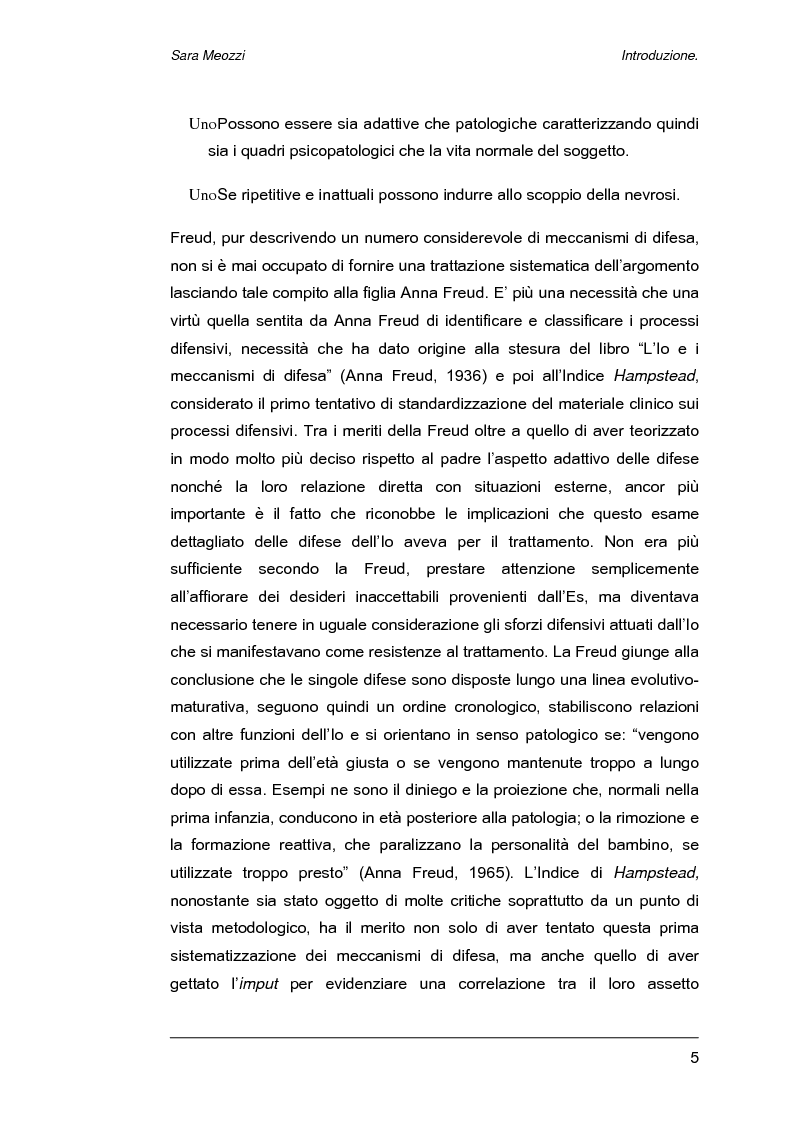 Anteprima della tesi: Meccanismi di difesa e strategie di coping, Pagina 2