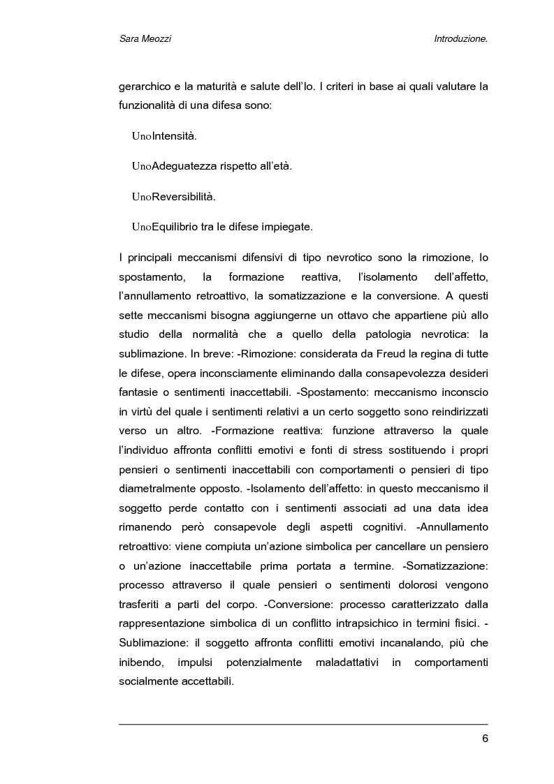 Anteprima della tesi: Meccanismi di difesa e strategie di coping, Pagina 3
