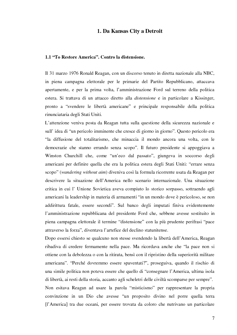 Anteprima della tesi: La Retorica di Reagan: dalla Crisi della Distensione all' ''Impero del male'', Pagina 5