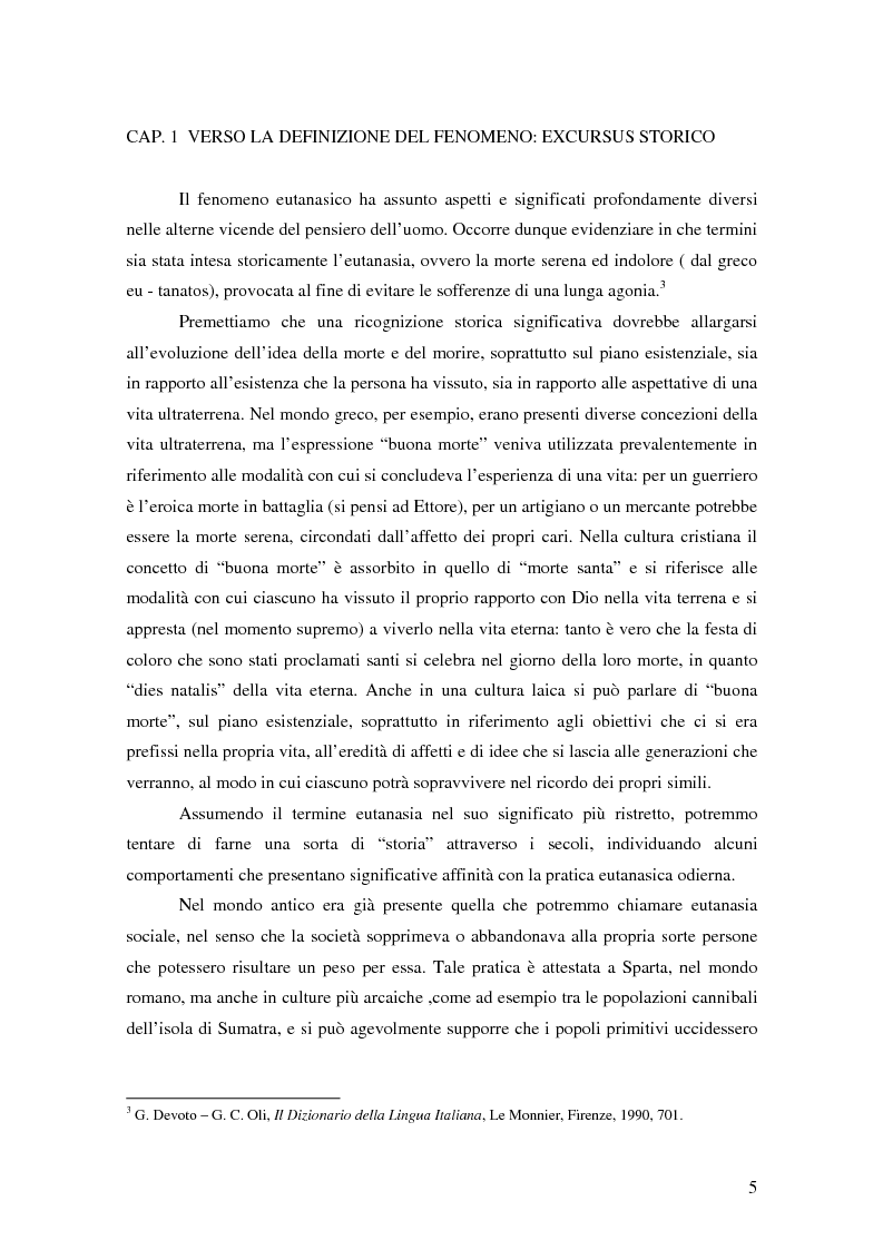 Anteprima della tesi: Riflessioni filosofico-giuridiche sul fenomeno eutanasico in Italia, Pagina 3