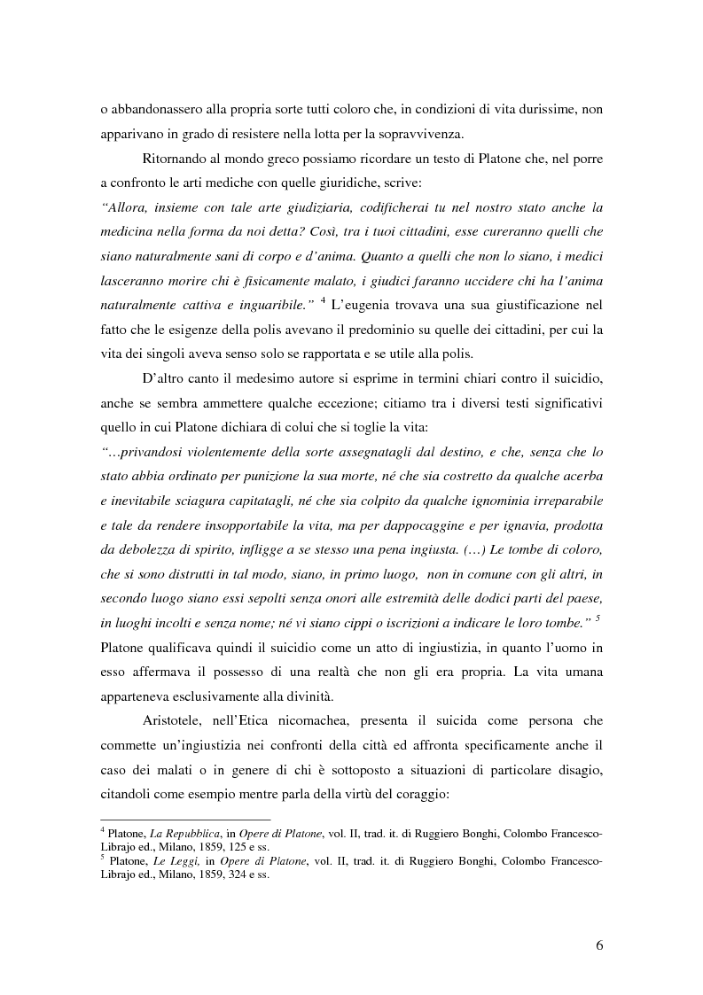 Anteprima della tesi: Riflessioni filosofico-giuridiche sul fenomeno eutanasico in Italia, Pagina 4