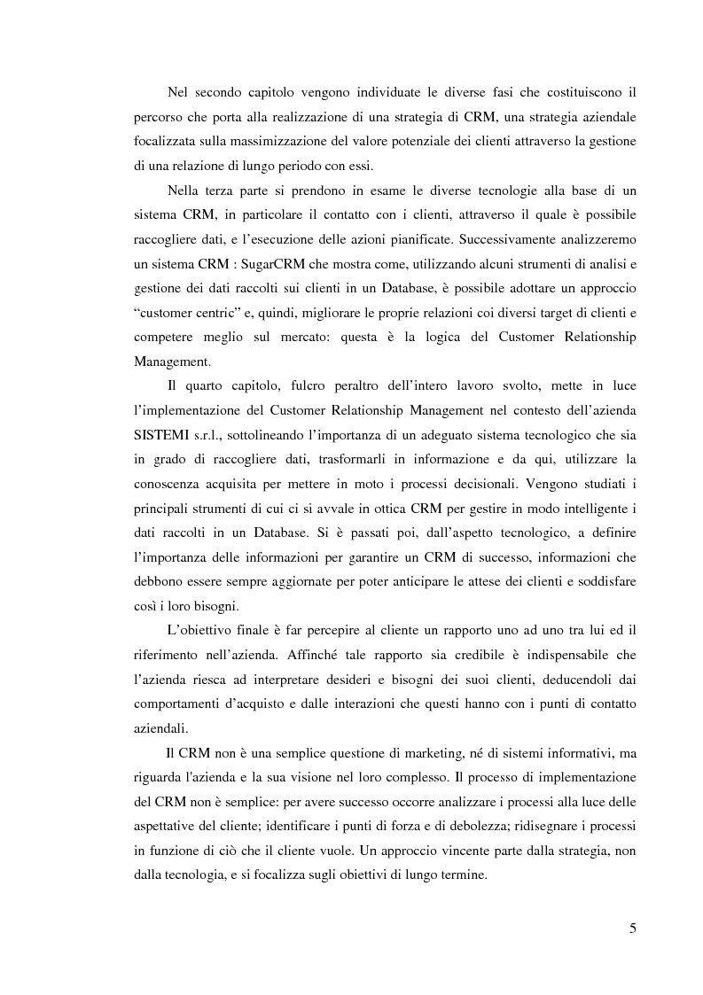 Anteprima della tesi: Customer Relationship Management - L'applicazione di un sistema CRM in un'azienda informatica, Pagina 2