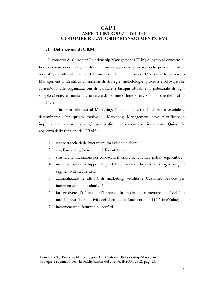 Anteprima della tesi: Customer Relationship Management - L'applicazione di un sistema CRM in un'azienda informatica, Pagina 3