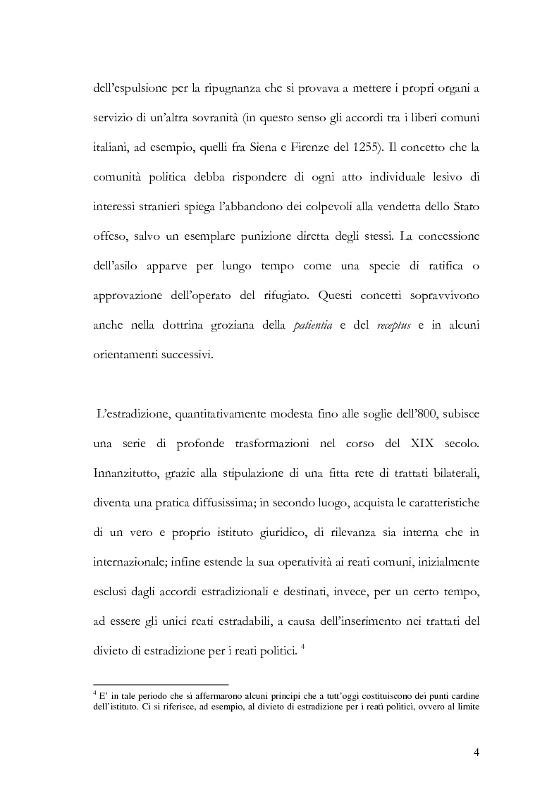 Anteprima della tesi: Il principio di specialità nell'estradizione attiva o dall'estero, Pagina 4