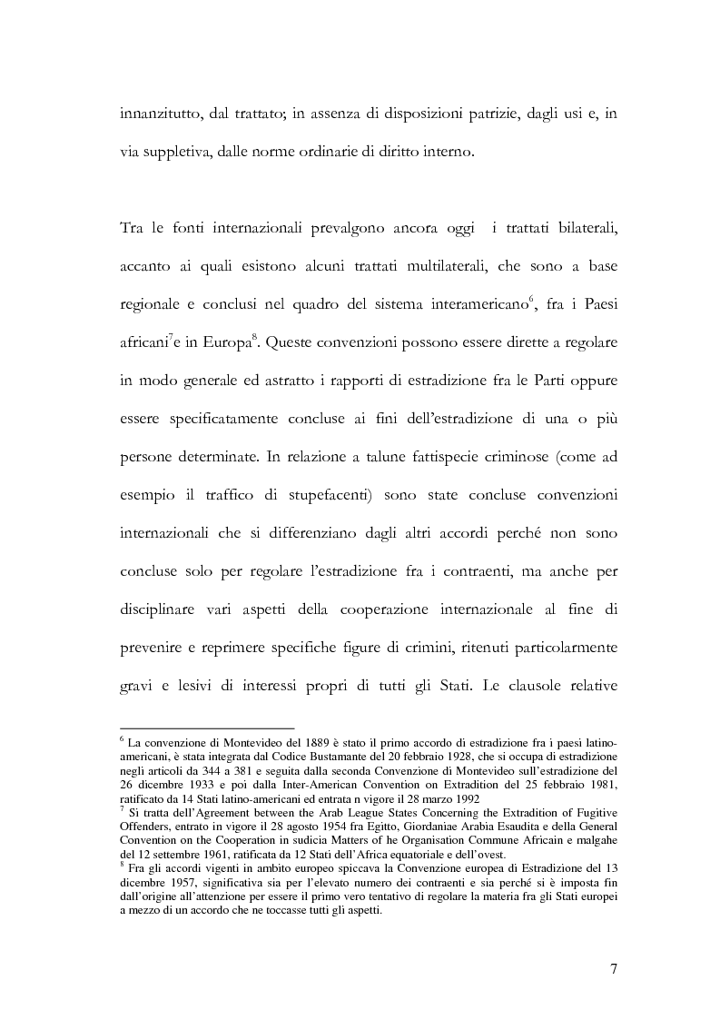 Anteprima della tesi: Il principio di specialità nell'estradizione attiva o dall'estero, Pagina 7