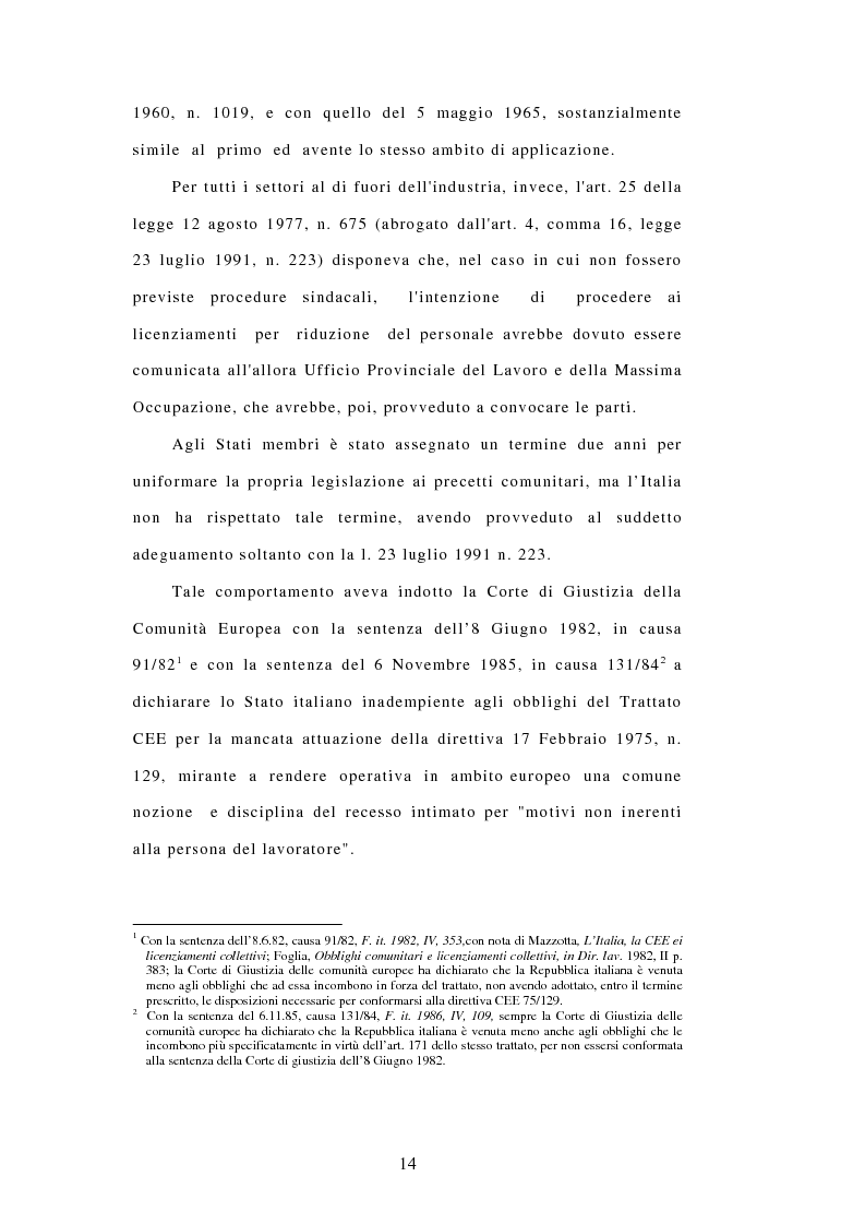 Anteprima della tesi: Licenziamenti collettivi e criteri di scelta, Pagina 2