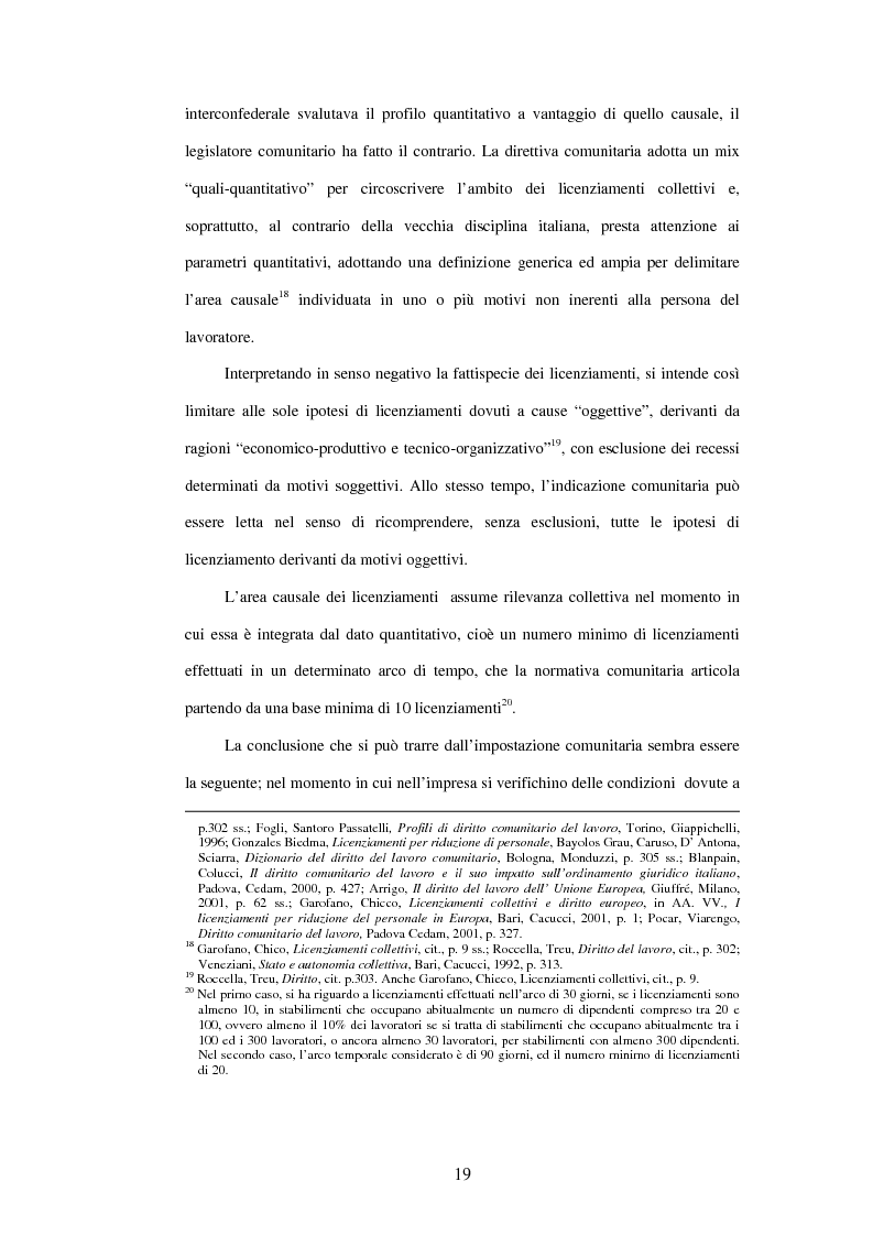 Anteprima della tesi: Licenziamenti collettivi e criteri di scelta, Pagina 7