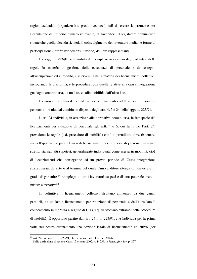 Anteprima della tesi: Licenziamenti collettivi e criteri di scelta, Pagina 8