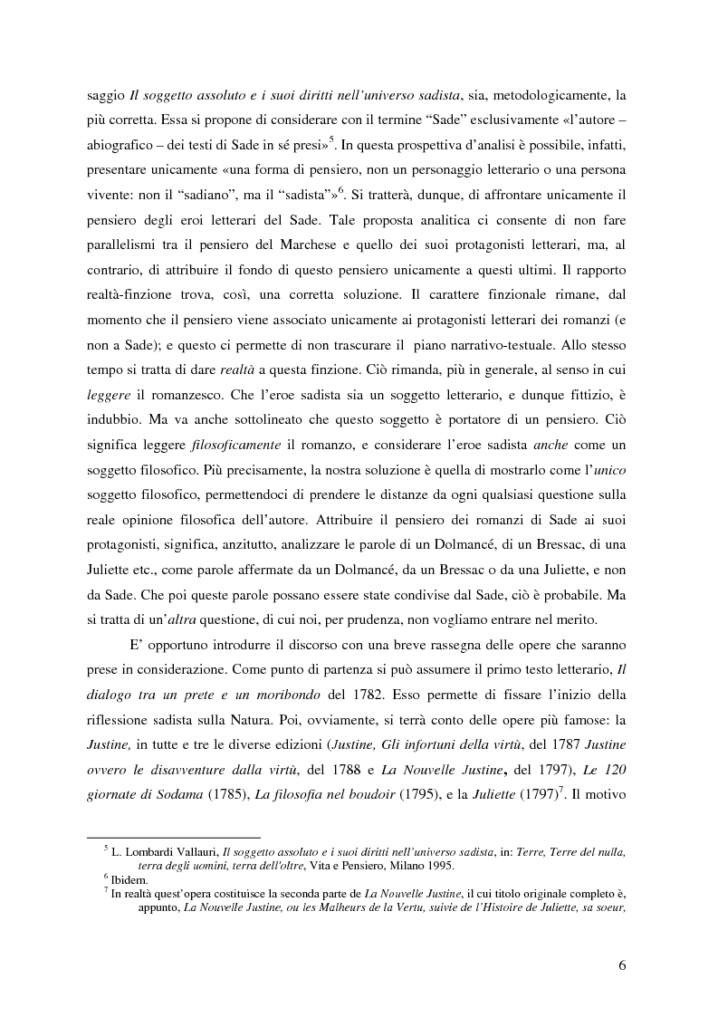 Anteprima della tesi: Natura e antinatura - Spinozismo e antispinozismo nel pensiero sadista, Pagina 3