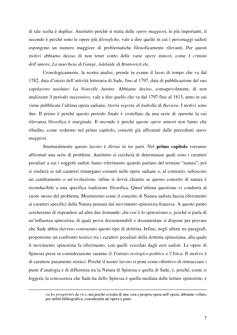 Anteprima della tesi: Natura e antinatura - Spinozismo e antispinozismo nel pensiero sadista, Pagina 4