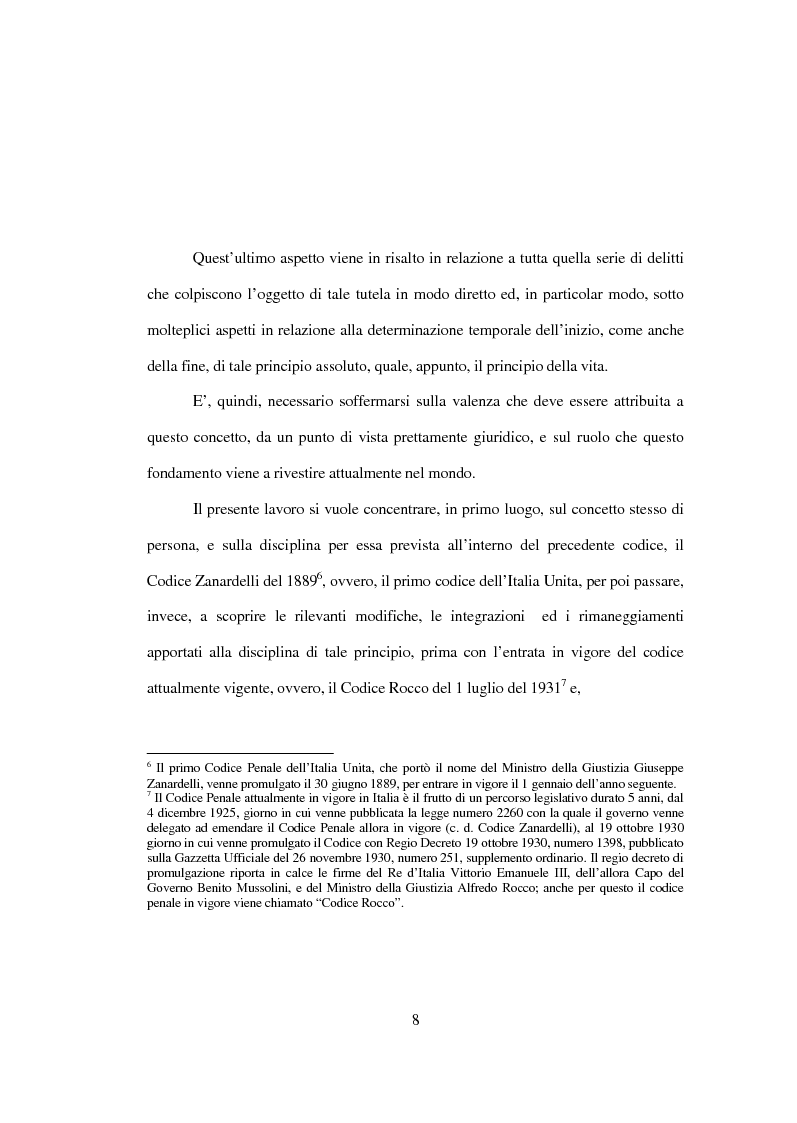 Anteprima della tesi: La tutela penale della vita umana, Pagina 2