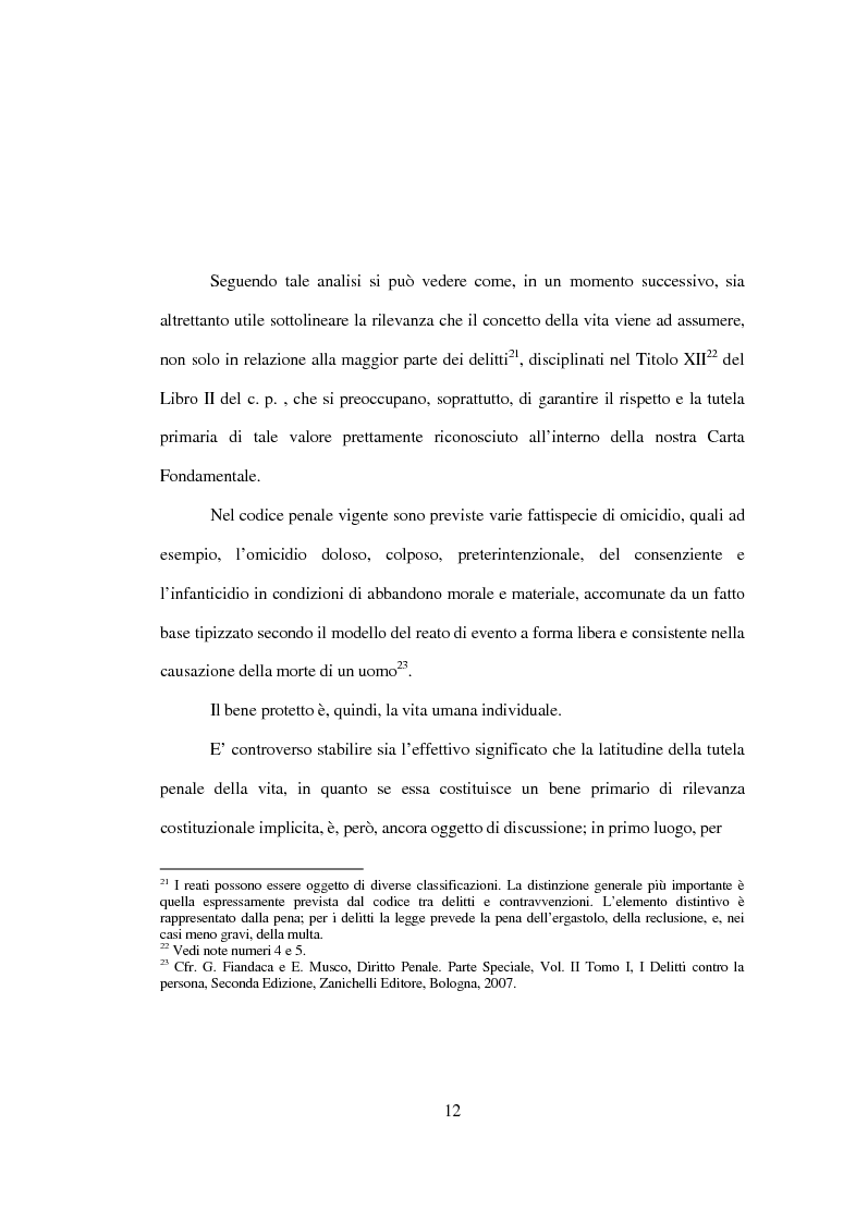 Anteprima della tesi: La tutela penale della vita umana, Pagina 6
