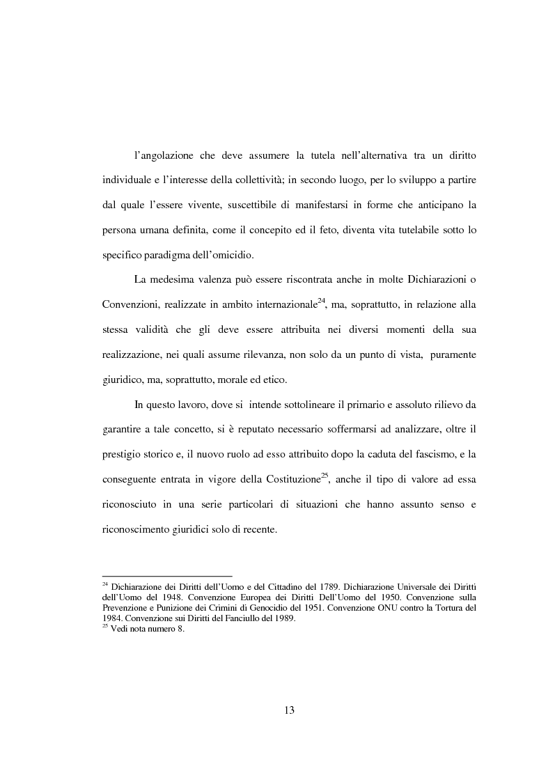 Anteprima della tesi: La tutela penale della vita umana, Pagina 7