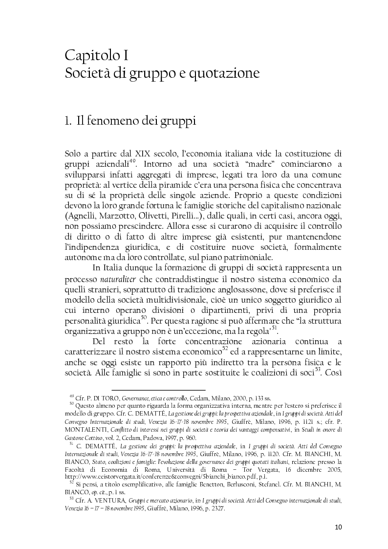 Anteprima della tesi: La società controllata e la quotazione, Pagina 10