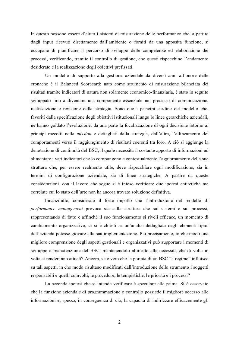 Anteprima della tesi: La balanced scorecard come strumento di gestione del cambiamento organizzativo: il caso dell’Azienda Ospedaliera di Busto Arsizio, Pagina 2