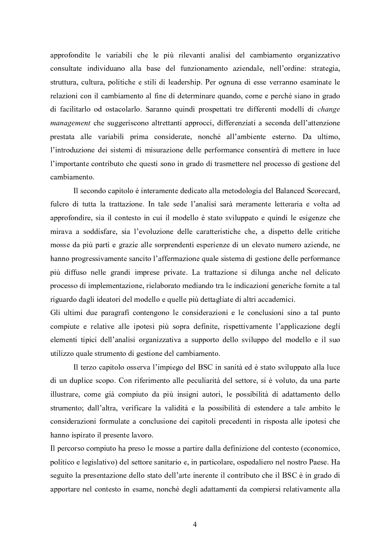 Anteprima della tesi: La balanced scorecard come strumento di gestione del cambiamento organizzativo: il caso dell’Azienda Ospedaliera di Busto Arsizio, Pagina 4