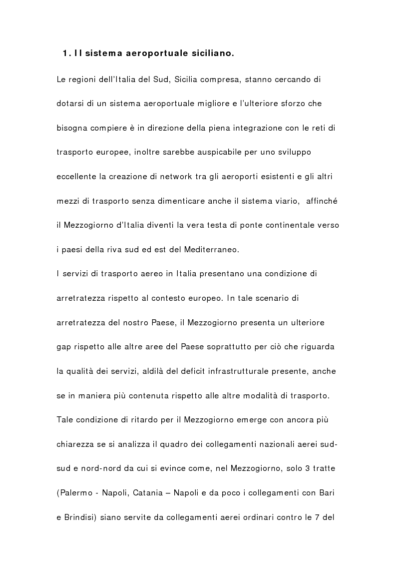 Anteprima della tesi: Il sistema aeroportuale siciliano, Pagina 8