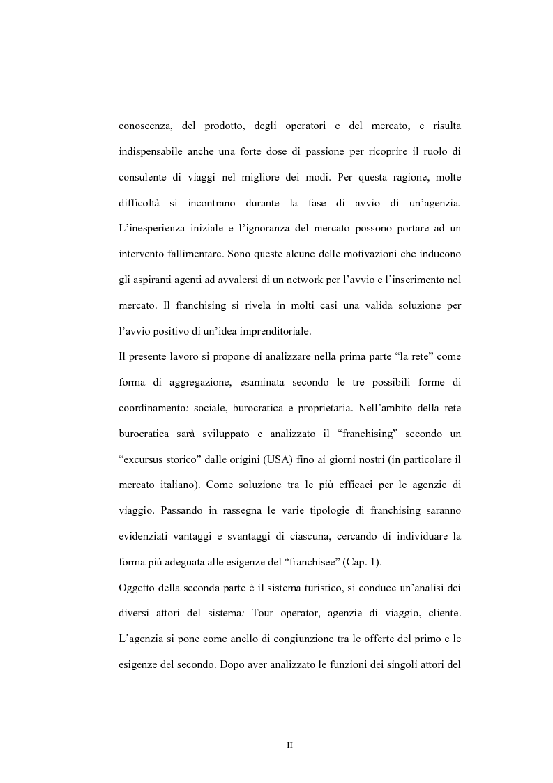 Anteprima della tesi: Il franchising nelle agenzie di viaggio. Il caso Giramondo, Pagina 2