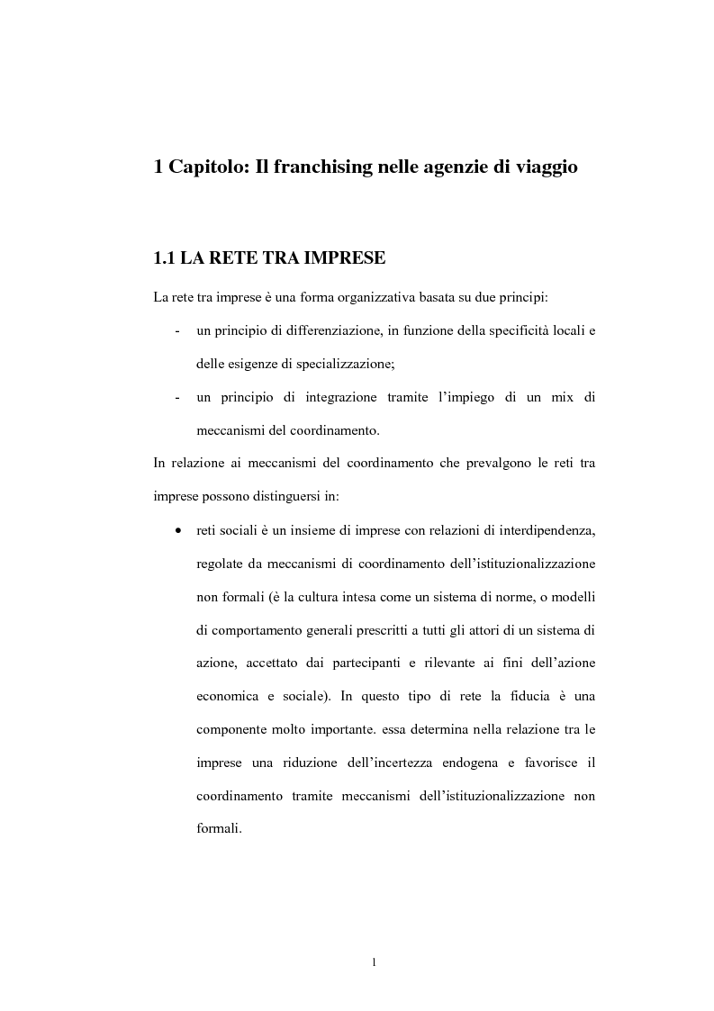 Anteprima della tesi: Il franchising nelle agenzie di viaggio. Il caso Giramondo, Pagina 4