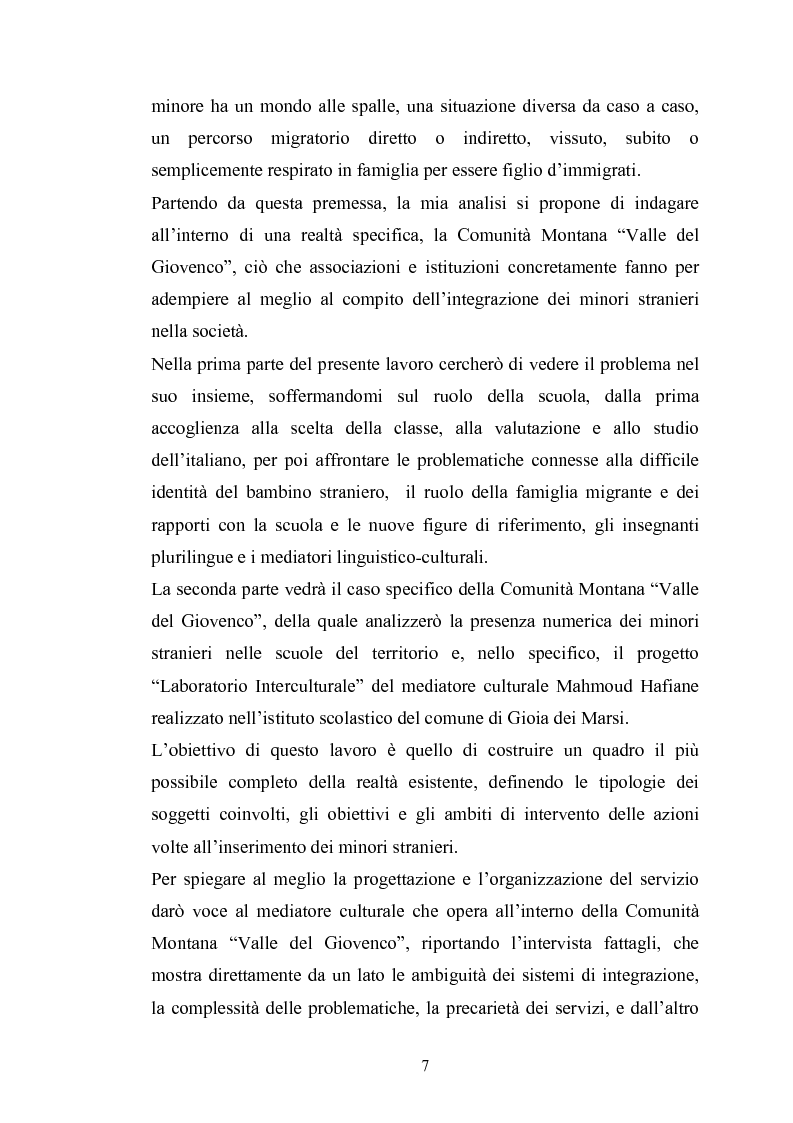 Anteprima della tesi: La scuola a colori. L'Integrazione dei minori stranieri nella Comunità Montana Valle del Giovenco, Pagina 3