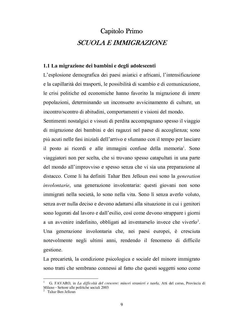 Anteprima della tesi: La scuola a colori. L'Integrazione dei minori stranieri nella Comunità Montana Valle del Giovenco, Pagina 5