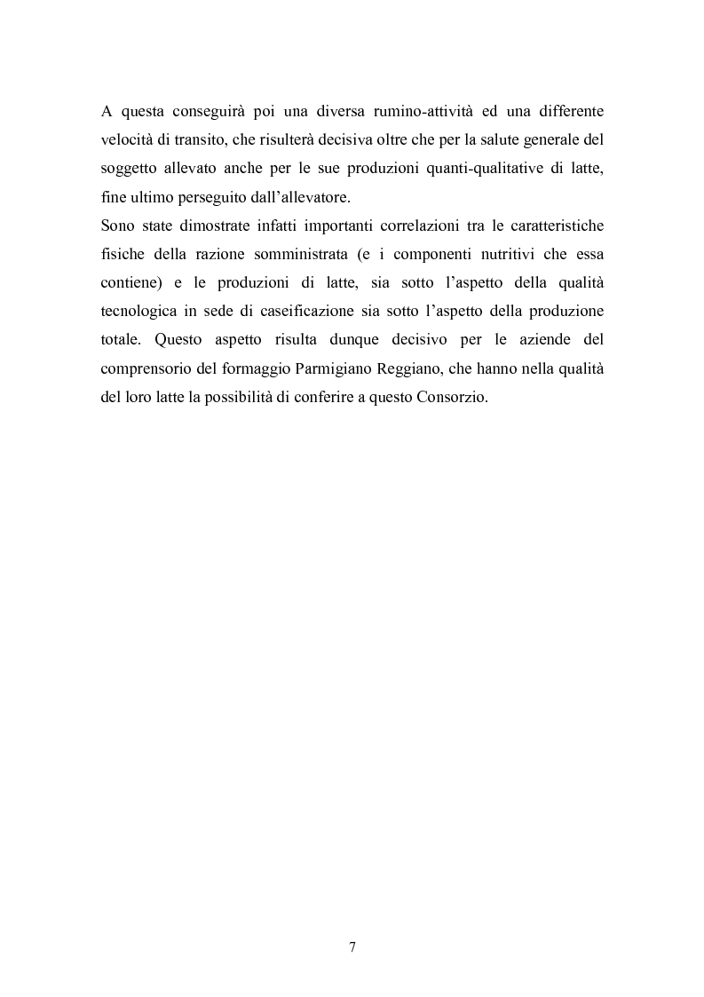 Anteprima della tesi: Valutazione della struttura della fibra in razioni unifeed mediante metodiche di campo, Pagina 3