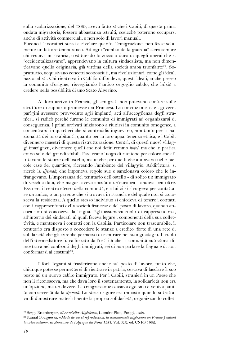 Anteprima della tesi: La lotta per il riconoscimento di un'identità: la ''Primavera Nera'' in Cabilia, Pagina 10