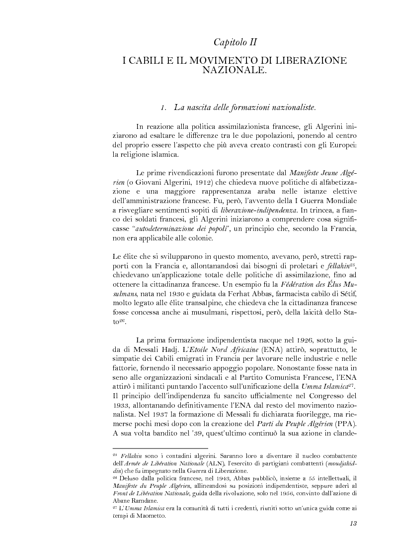 Anteprima della tesi: La lotta per il riconoscimento di un'identità: la ''Primavera Nera'' in Cabilia, Pagina 13