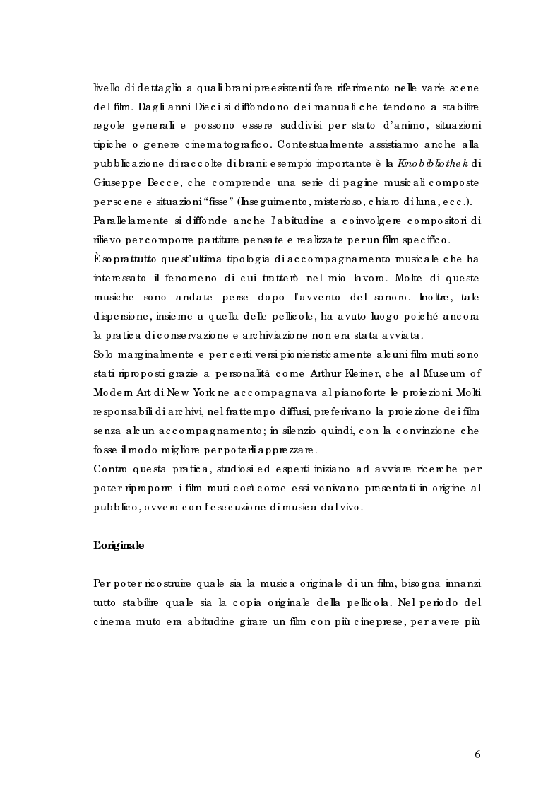Anteprima della tesi: La riscoperta delle musiche originali per il cinema muto: trent'anni di festival e revival, Pagina 2