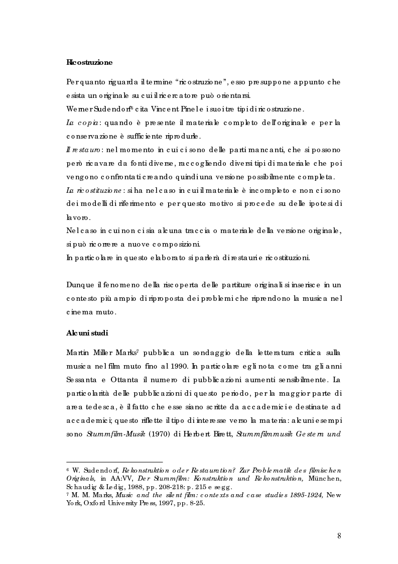 Anteprima della tesi: La riscoperta delle musiche originali per il cinema muto: trent'anni di festival e revival, Pagina 4