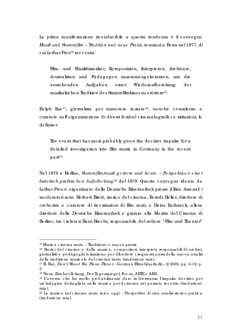 Anteprima della tesi: La riscoperta delle musiche originali per il cinema muto: trent'anni di festival e revival, Pagina 7