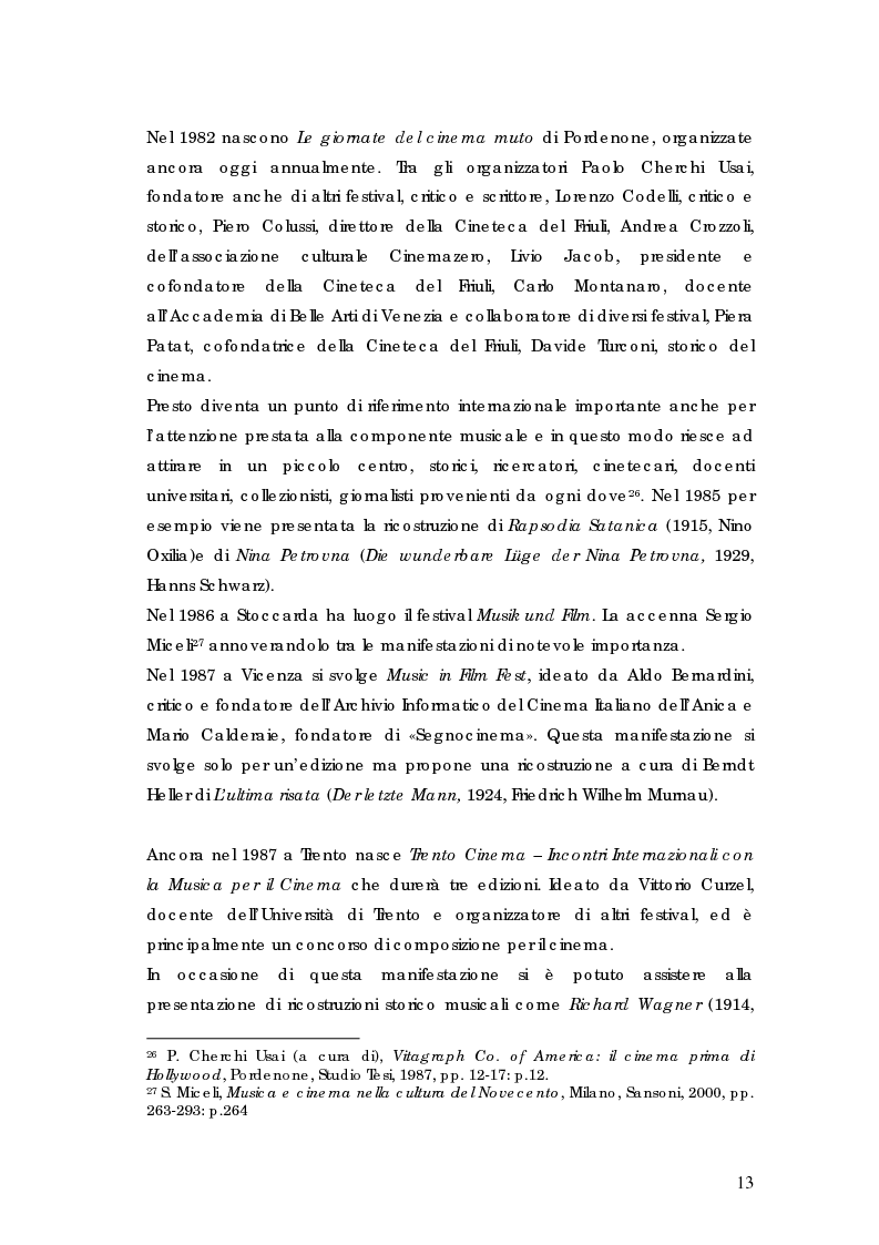 Anteprima della tesi: La riscoperta delle musiche originali per il cinema muto: trent'anni di festival e revival, Pagina 9