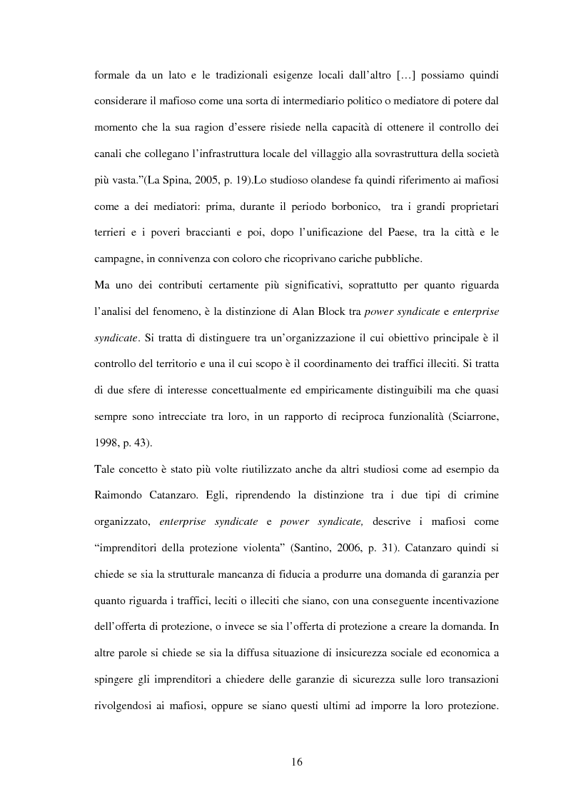 Anteprima della tesi: La criminalità organizzata di matrice mafiosa in Puglia, Pagina 14